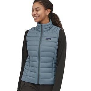 EUC $229 Patagonia Women's Down Sweater Vest in Light Plume Grey